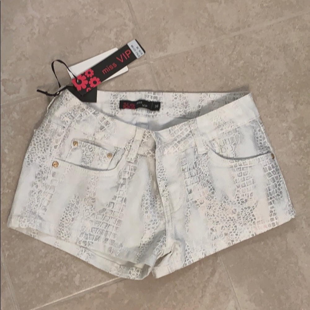 White Print Shorts